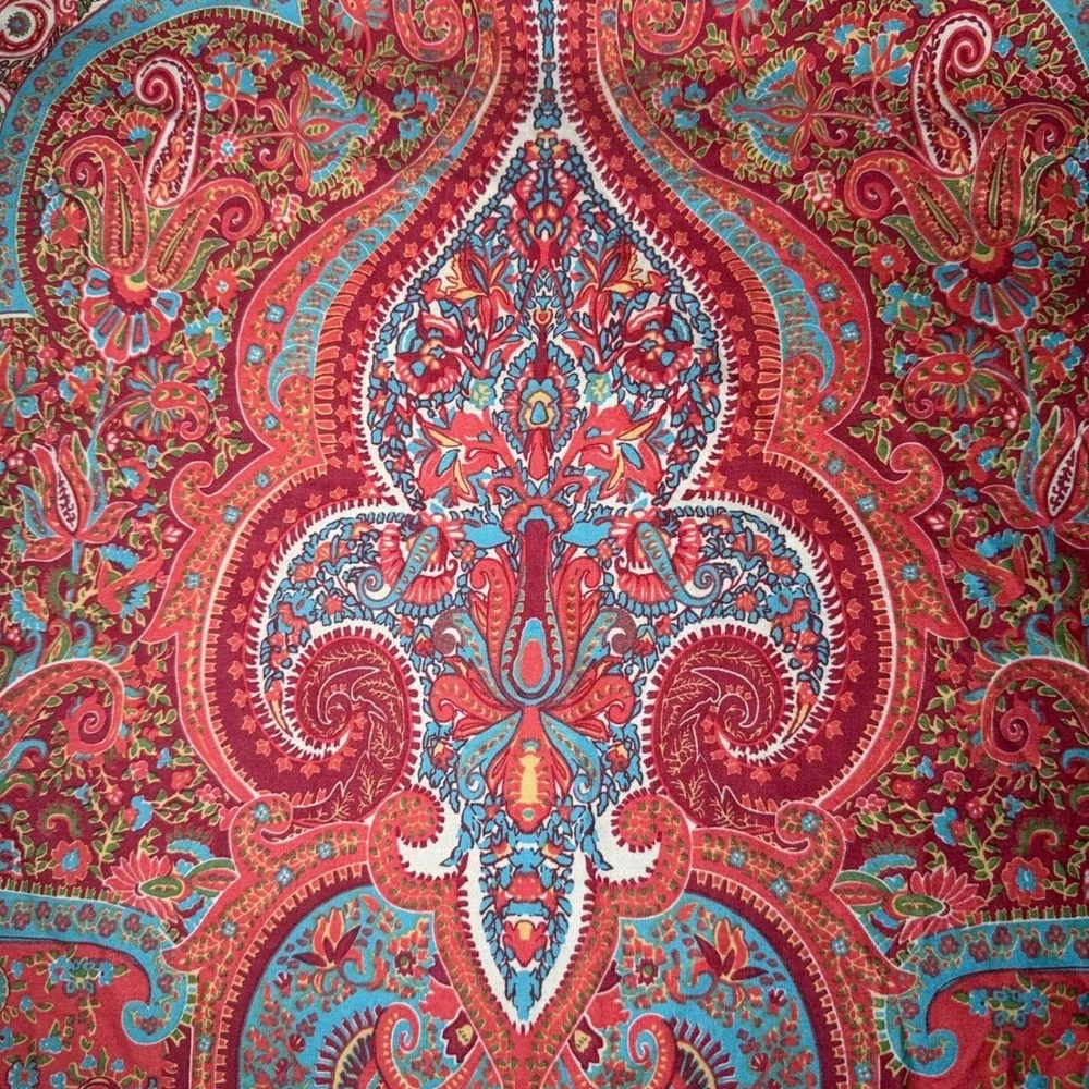 Ralph Lauren Paisley Comforter Queen Red Oxblood Teal Bahrain Luxury Bedding USA